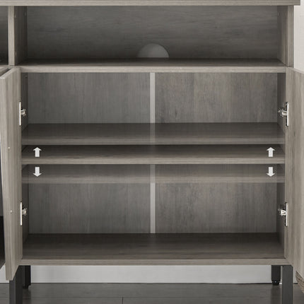 TV3- Farmhouse style TV Stand;  TV station with storage and open drawers;  entertainment center console table;  living room media furniture.(Grey; 58''W*23.6''D*31.5''H) - Likeshoppe 