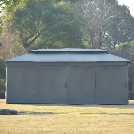 AG17-  110x220" Gazebo with Oxford Cloth & Mosquito Nets for Outdoor, Patio, Yard, Deck, Garden, Double Top Design Zipper Design Ultraviolet-proof Waterproof Fireproof Withstand Strong Winds - Likeshoppe 