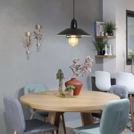 VF4- Farmhouse Vintage Pendant Light Black Fixture Pendant Lights with Spring Frame Adjustable Metal Hanging Lamp for Kitchen Island Dining Room Bedroom Living Room Barn Entryway, E26 - Likeshoppe 