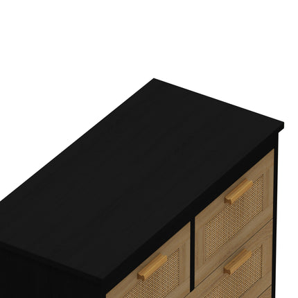 CB8-4 Drawers Rattan Cabinet,for Bedroom,Living Room,Dining Room,Hallways,Easy Assembly - Likeshoppe 