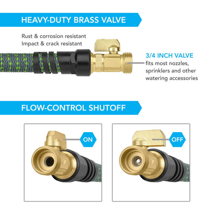 AH9- HydroTech Burst Proof Expandable Garden Hose - Latex Water Hose 5/8in Dia. x 50 ft. - Likeshoppe 