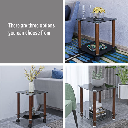 ST2- 1-Piece Side Table ;  2-Tier Space End Table ; Modern Night Stand;  Sofa table;  Side Table with Storage Shelve - Likeshoppe 