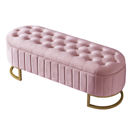 BR1- 2-Pieces Bedroom Sets Full Size Upholstered LED Platform Bed with Storage Ottoman-Velvet - Likeshoppe 