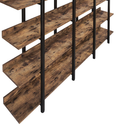 BC1- 5 Tier Bookcase Home Office Open Bookshelf, Vintage Industrial Style Shelf with Metal Frame, MDF Board - Likeshoppe 