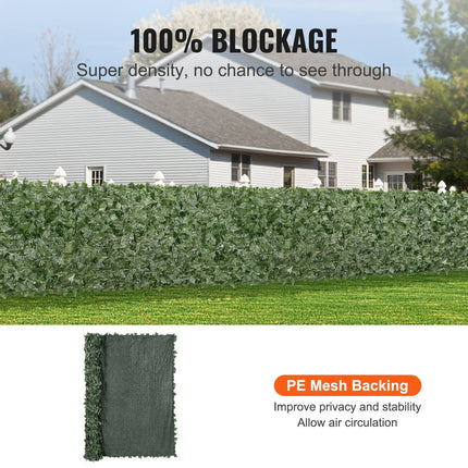 AJ1-  Ivy Privacy Fence, 96 x 72 in Artificial Green Wall Screen, Greenery Ivy Fence with Mesh Cloth Backing and Strengthened Joint, Faux Hedges Vine Leaf Decoration for Outdoor Garden, Yard, Balcony - Likeshoppe 