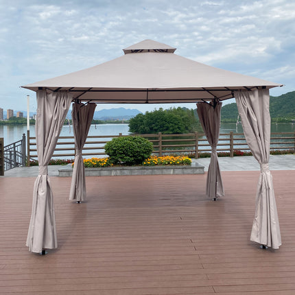 AG4- 10x10 Ft Outdoor Patio Garden Gazebo Canopy, Outdoor Shading, Gazebo Tent With Curtains - Likeshoppe 