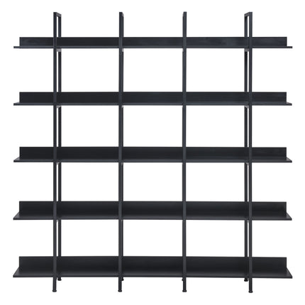 BC1- 5 Tier Bookcase Home Office Open Bookshelf, Vintage Industrial Style Shelf with Metal Frame, MDF Board - Likeshoppe 