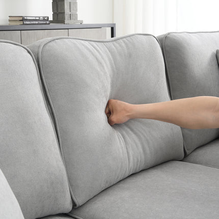 S4- 108*85.5" Modern U Shape Sectional Sofa, 7 Seat Fabric Sectional Sofa Set with 3 Pillows Included for Living Room, Apartment, Office,3 Colors - Likeshoppe 