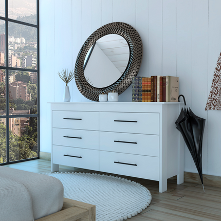 PD15- Luxor Six Drawer Double Dresser - Likeshoppe 