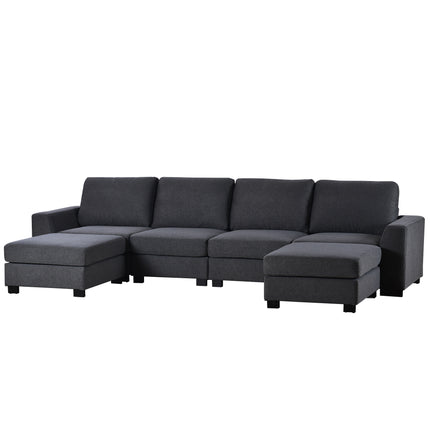 U1- 3 Pieces U shaped Sofa with Removable Ottomans - Likeshoppe 