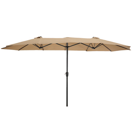 PZ1- 15x9ft Large Double-Sided Rectangular Outdoor Twin Patio Market Umbrella w/Crank-burgundy - Likeshoppe 
