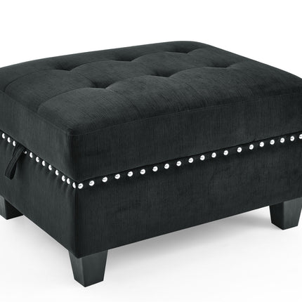 U shape Modular Sectional Sofa; DIY Combination; includes Four Single Chair and Two Corner; Black Velvet - Likeshoppe 