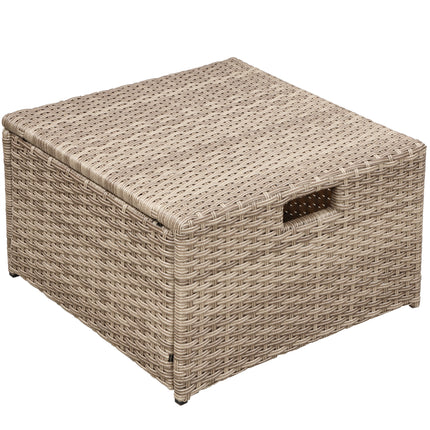 PX8- Patio Furniture Set;  4 Piece Outdoor Conversation Set All Weather Wicker Sectional Sofa with Ottoman and Cushions - Likeshoppe 