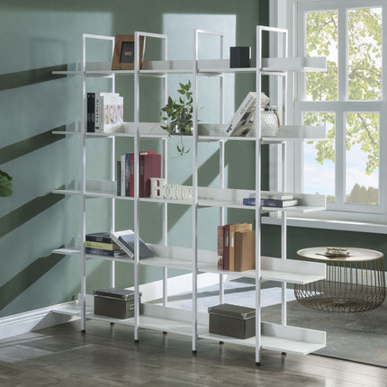 BC1- 5 Tier Bookcase Home Office Open Bookshelf, Vintage Industrial Style Shelf with Metal Frame, MDF Board - Likeshoppe 