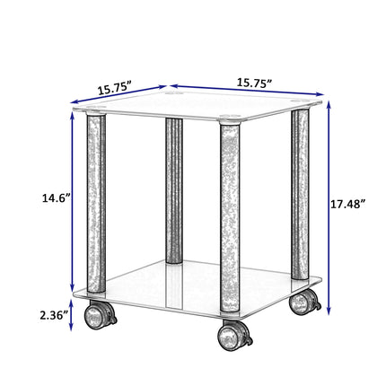 ST2- 1-Piece Side Table ;  2-Tier Space End Table ; Modern Night Stand;  Sofa table;  Side Table with Storage Shelve - Likeshoppe 