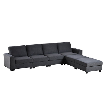 U1- 3 Pieces U shaped Sofa with Removable Ottomans - Likeshoppe 
