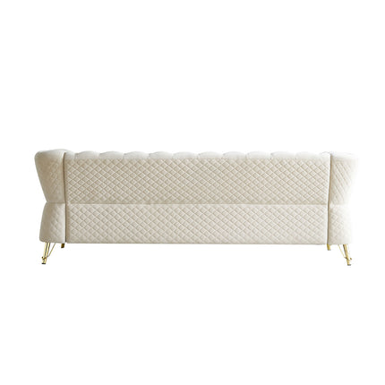 F3- Modern Tufted Velvet Sofa 87.4 inch for Living Room Beige Color - Likeshoppe 