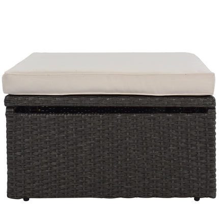 PX2- Outdoor Patio Rectangle Daybed with Retractable Canopy, Wicker Furniture Sectional Seating with Washable Cushions, Backyard, Porch - Likeshoppe 