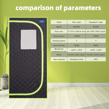 AK5- Portable Plus Type Full Size Far Infrared Sauna tent. Spa;  Detox ; Therapy and Relaxation at home.Larger Space; Stainless Steel Pipes Connector Easy to Install - Likeshoppe 