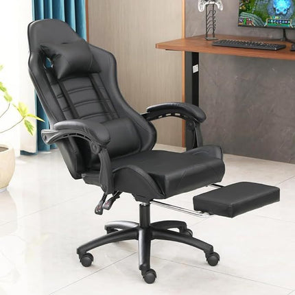 PM1- Ergonomic Gaming Chair for Adults, Comfortable Computer Chair for Heavy People, Adjustable Height Office Desk Chair with Wheels, Breathable Leather Video Game Chairs - Likeshoppe 