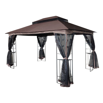 AG13- 13x10 Outdoor Patio Gazebo Canopy Tent With Ventilated Double Roof And Mosquito net(Detachable Mesh Screen On All Sides); Suitable for Lawn;  Garden;  Backyard and Deck - Likeshoppe 