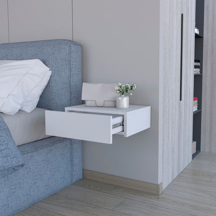 PE1- Vienna Floating Nightstand, Sleek Wall-Mounted Design with Spacious Drawer Storage, Dark Brown - Likeshoppe 