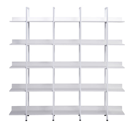 BC1- 5 Tier Bookcase Home Office Open Bookshelf, Vintage Industrial Style Shelf with Metal Frame, MDF Board - Likeshoppe 