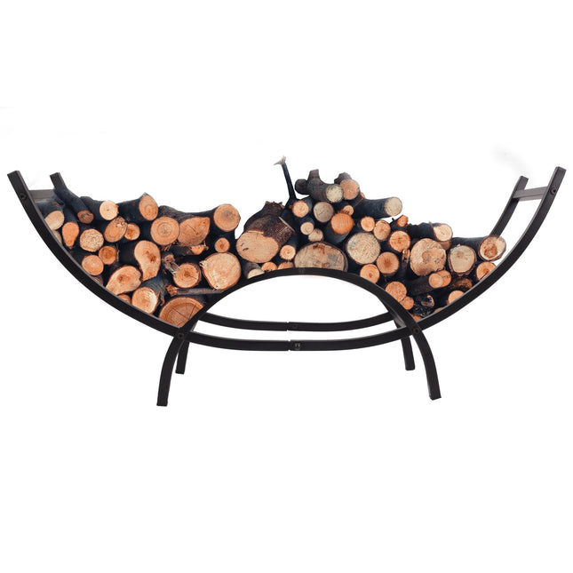 AL3- 40 Inch Curved Firewood Rack, Heavy Duty Large Curved Indoor/Outdoor Firewood Racks Log Hoop for Wood Storage - Likeshoppe 