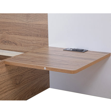 PF5- Queen Size Platform Bed with Headboard, Drawers, Shelves, USB Ports and Sockets - Likeshoppe 