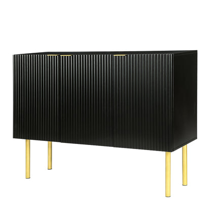PC6- Modern Simple Sideboard with Particle Board and MDF Board;  Adjustable Shelves Luxury Style Cabinet with Gold Metal Legs and Handles for Hallway - Likeshoppe 