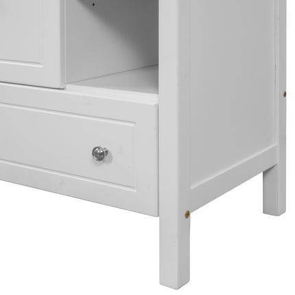PT10- Bathroom Vanity with Sink;  Bathroom Storage Cabinet with Doors and Drawers;  Solid Wood Frame;  Ceramic Sink - Likeshoppe 