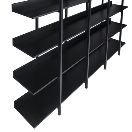 BC1- 5 Tier Bookcase Home Office Open Bookshelf, Vintage Industrial Style Shelf with Metal Frame, MDF Board - Likeshoppe 