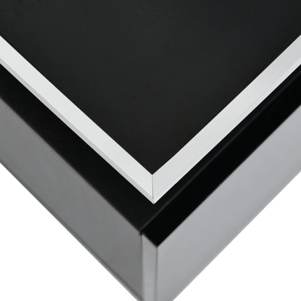 TV14-TREND Modern TV Stand with Push to Open Doors, UV High-Gloss Entertainment Center with Acrylic Board for TVs Up to 80", Stylish TV Cabinet with LED Color Changing Lights for Living Room, Black - Likeshoppe 