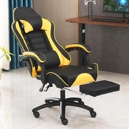 PM1- Ergonomic Gaming Chair for Adults, Comfortable Computer Chair for Heavy People, Adjustable Height Office Desk Chair with Wheels, Breathable Leather Video Game Chairs - Likeshoppe 