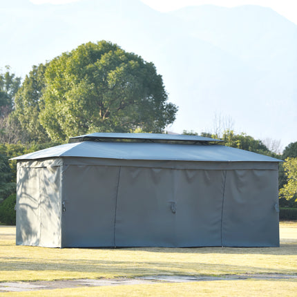 AG17-  110x220" Gazebo with Oxford Cloth & Mosquito Nets for Outdoor, Patio, Yard, Deck, Garden, Double Top Design Zipper Design Ultraviolet-proof Waterproof Fireproof Withstand Strong Winds - Likeshoppe 