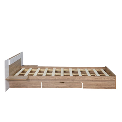 PF5- Queen Size Platform Bed with Headboard, Drawers, Shelves, USB Ports and Sockets - Likeshoppe 
