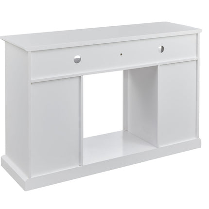 CB2- Modern Electric Fireplace TV Stand for TV Up to 55" Media Entertainment Center Console with Insert Fireplace and Adjustable Shelves;  Storage Cabinet Chest for Living Room - Likeshoppe 