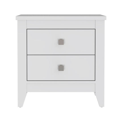 PE2- Breeze Four-Legged Modern Bedroom Nightstand, with Two Drawers, Black - Likeshoppe 