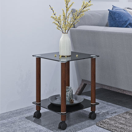 ST2- 1-Piece Side Table ;  2-Tier Space End Table ; Modern Night Stand;  Sofa table;  Side Table with Storage Shelve - Likeshoppe 