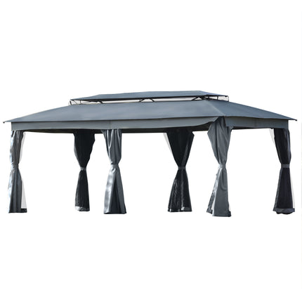 AG17-  110x220" Gazebo with Oxford Cloth & Mosquito Nets for Outdoor, Patio, Yard, Deck, Garden, Double Top Design Zipper Design Ultraviolet-proof Waterproof Fireproof Withstand Strong Winds - Likeshoppe 