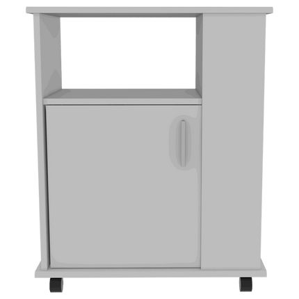 PA5- Danville 2 Piece Kitchen Set, Kitchen Island + Kitchen Cart, White / Light Oak - Likeshoppe 