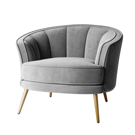PJ1- Modern Velvet Accent Barrel Chair Leisure Accent Chair Living Room Upholstered Armchair Vanity Chair for Bedroom Meeting Room - Likeshoppe 