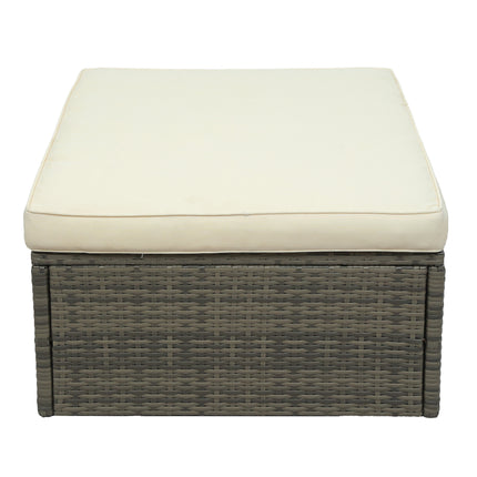 PX9- Patio Furniture Sets;  5-Piece Patio Wicker Sofa with Adustable Backrest;  Cushions;  Ottomans and Lift Top Coffee Table - Likeshoppe 