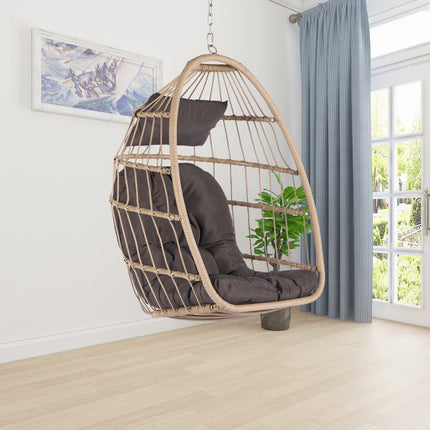 PY1- Outdoor Garden Rattan Egg Swing Chair Hanging Chair - Likeshoppe 