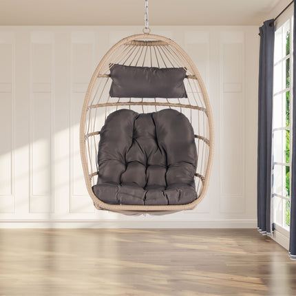 PY1- Outdoor Garden Rattan Egg Swing Chair Hanging Chair - Likeshoppe 
