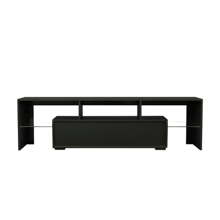 TV22- Living Room Furniture TV Stand Cabinet with 2 Drawers & 2 open shelves,20-color RGB LED lights with remote,Black - Likeshoppe 