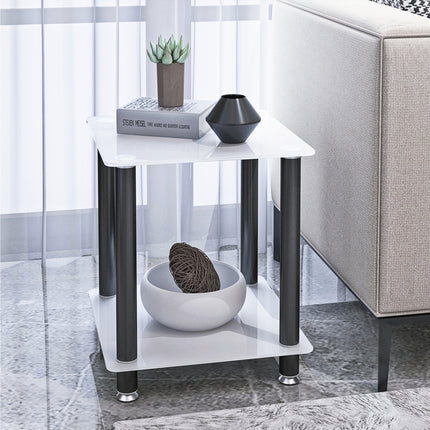 ST2- 1-Piece Side Table ;  2-Tier Space End Table ; Modern Night Stand;  Sofa table;  Side Table with Storage Shelve - Likeshoppe 