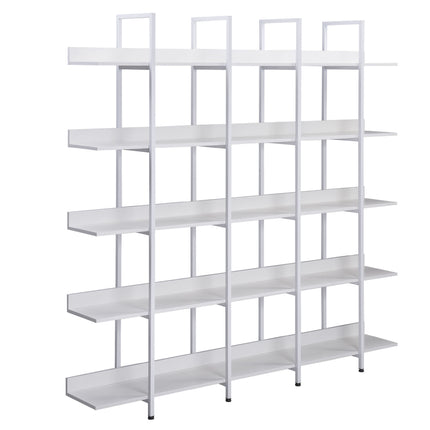 BC1- 5 Tier Bookcase Home Office Open Bookshelf, Vintage Industrial Style Shelf with Metal Frame, MDF Board - Likeshoppe 