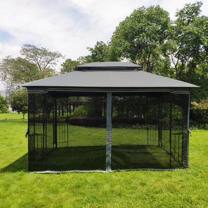 AG14- 13x10 Outdoor Patio Gazebo Canopy Tent With Ventilated Double Roof And Mosquito net(Detachable Mesh Screen On All Sides); Suitable for Lawn;  Garden;  Backyard and Deck; - Likeshoppe 