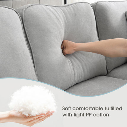 S4- 108*85.5" Modern U Shape Sectional Sofa, 7 Seat Fabric Sectional Sofa Set with 3 Pillows Included for Living Room, Apartment, Office,3 Colors - Likeshoppe 